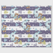 Cute Blue Baby Boy Baby shower Baby Gift Wrap Cadeaupapier (Vlak)