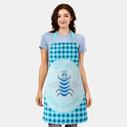Cute Blue Baby Boy Bee Baby shower Custom Schort (Gedragen)