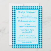 Cute Blue Baby Boy Bee Custom Baby shower Kaart (Achterkant)