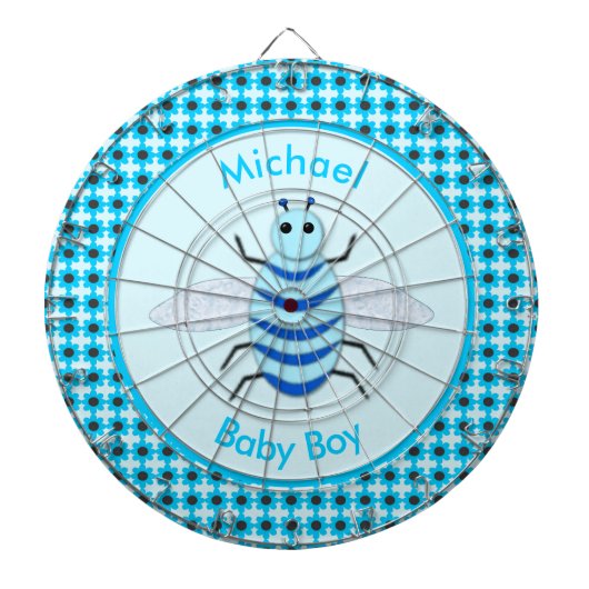 Cute Blue Baby Boy Bee Custom Dartbord (Voorkant)
