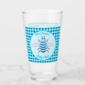 Cute Blue Baby Boy Bee Custom Glas (Achterkant)