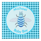 Cute Blue Baby Boy Bee Custom Kubus (Rechts)