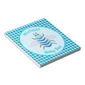 Cute Blue Baby Boy Bee Custom Notitieblok (Schuin)