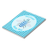 Cute Blue Baby Boy Bee Custom Notitieblok (Linkerzijde)