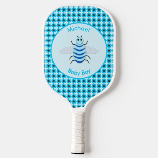 Cute Blue Baby Boy Bee Custom Pickleball Paddle (Achterkant)