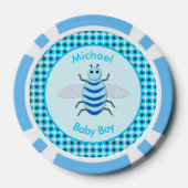 Cute Blue Baby Boy Bee Custom Poker Chips (Achterkant)