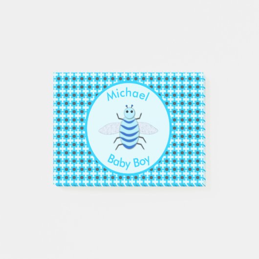 Cute Blue Baby Boy Bee Custom Post-it® Notes (Voorkant)