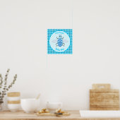 Cute Blue Baby Boy Bee Custom Poster (Keuken)