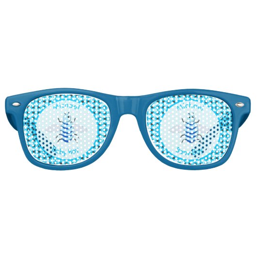 Cute Blue Baby Boy Bee Custom Retro Zonnebril (Voorkant)