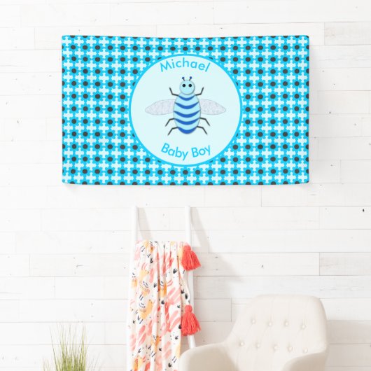 Cute Blue Baby Boy Bee Custom Spandoek (Insitu)