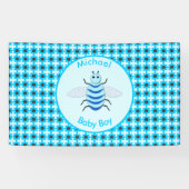 Cute Blue Baby Boy Bee Custom Spandoek (Horizontaal)