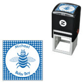 Cute Blue Baby Boy Bee Custom Zelfinktende Stempel (In situ)