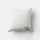 Cute Blue Baby Boy Birth Stats Elephant Nursery Kussen (Achterkant)