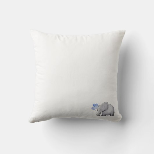 Cute Blue Baby Boy Birth Stats Elephant Nursery Kussen (Achterkant)