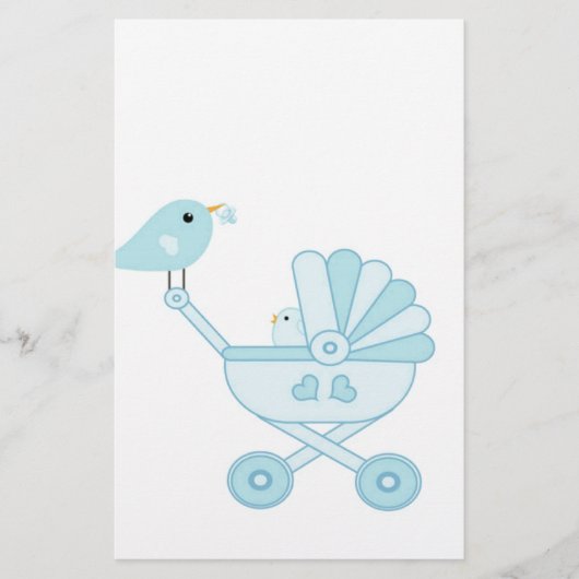 Cute Blue Baby Boy Briefpapier (Voorkant)