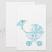 Cute Blue Baby Boy Briefpapier (Voorkant / Achterkant)