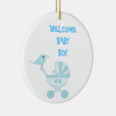 Cute Blue Baby Boy Keramisch Ornament (Rechts)