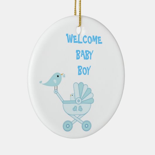 Cute Blue Baby Boy Keramisch Ornament (Rechts)