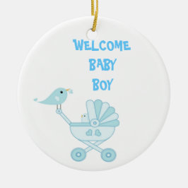 Cute Blue Baby Boy Keramisch Ornament