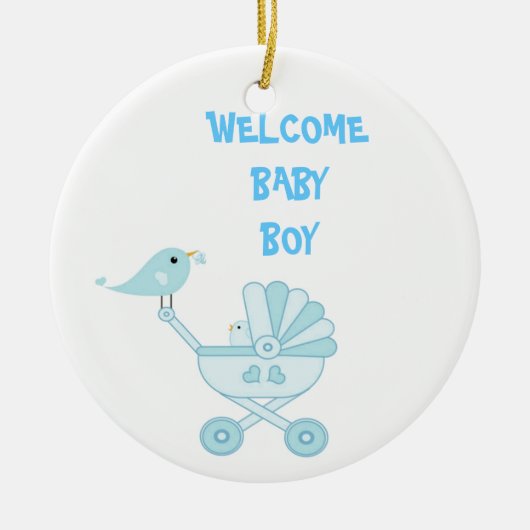 Cute Blue Baby Boy Keramisch Ornament (Voorkant)