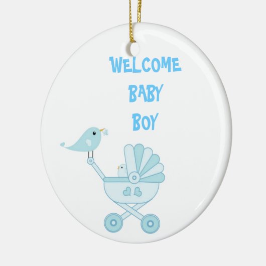 Cute Blue Baby Boy Keramisch Ornament (Links)