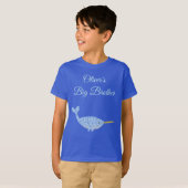 Cute Blue Baby Boy Narwhal Custom Big Brother T-shirt (Voorkant volledig)