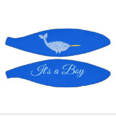 Cute Blue Baby Boy Narwhal Gender onthult Custom Basketbal (Panelen)