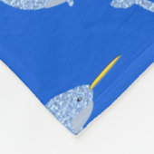 Cute Blue Baby Boy Narwhal-patterned Fleece Deken (Hoek)