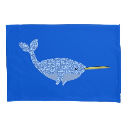 Cute Blue Baby Boy Narwhal-patterned Kussensloop (Voorkant)