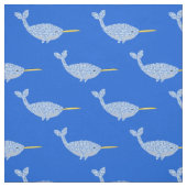 Cute Blue Baby Boy Narwhal-patterned Stof (Swatch)