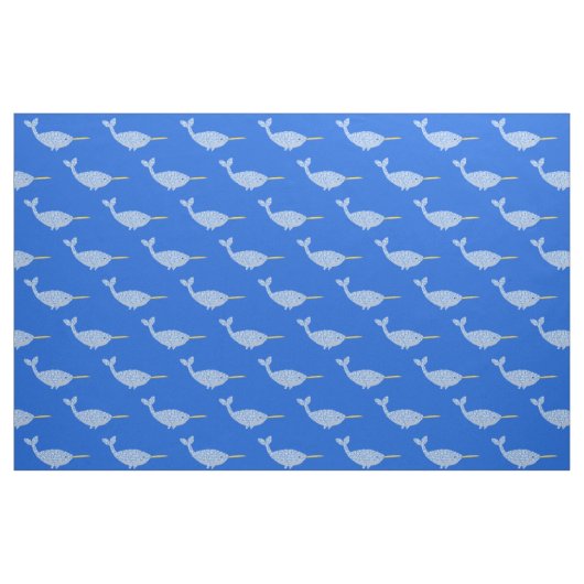 Cute Blue Baby Boy Narwhal-patterned Stof (Fat Quarter)