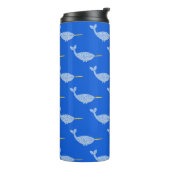 Cute Blue Baby Boy Narwhal-patterned Thermosbeker (Gedraaid links)