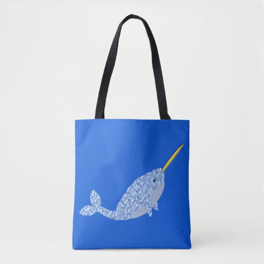 Cute Blue Baby Boy Narwhal-patterned Tote Bag (Voorkant)