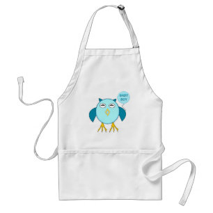 Cute Blue Baby Boy Owl Cooking Schort