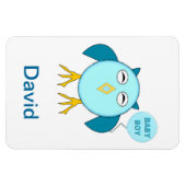 Cute Blue Baby Boy Owl Magnet Magneet (Horizontaal)