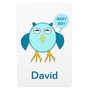 Cute Blue Baby Boy Owl Magnet Magneet