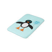 Cute Blue Baby Boy Penguin Bath Mat (Gekanteld)