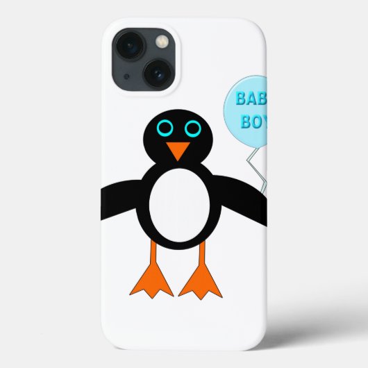 Cute Blue Baby Boy Penguin iPad Case (Achterkant)
