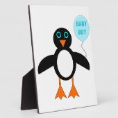 Cute Blue Baby Boy Penguin Plaque Fotoplaat (Zijkant)