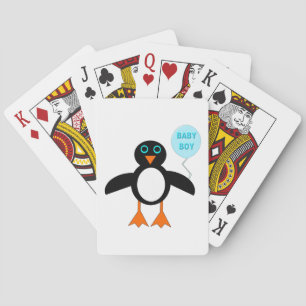 Cute Blue Baby Boy Penguin-speelkaarten Speelkaarten