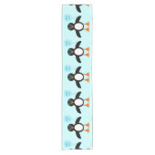 Cute Blue Baby Boy Penguin Table Runner Korte Tafelloper (Voorkant)