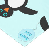 Cute Blue Baby Boy Penguin Table Runner Korte Tafelloper (Hoek)