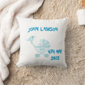 Cute Blue Baby Boy Personalized Cushion Kussen (Deken)