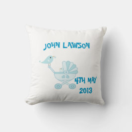 Cute Blue Baby Boy Personalized Cushion Kussen