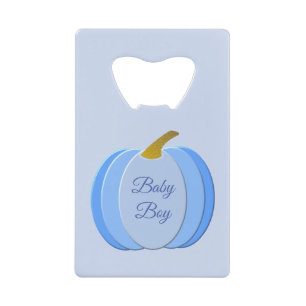 Cute Blue Baby Boy Pumpkin - Aangepast geslacht on Creditkaart Flessenopener