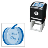 Cute Blue Baby Boy Pumpkin - Aangepast geslacht on Zelfinktende Stempel (In situ)