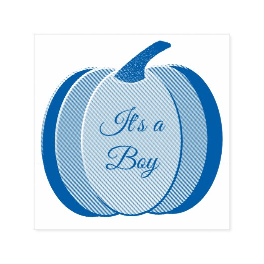 Cute Blue Baby Boy Pumpkin - Aangepast geslacht on Zelfinktende Stempel (Design)