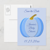 Cute Blue Baby Boy Pumpkin Baby shower Aangepast Briefkaart (Voorkant / Achterkant)