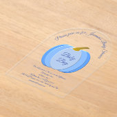 Cute Blue Baby Boy Pumpkin Custom Baby shower Acryl Uitnodigingen (Laagn)