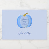 Cute Blue Baby Boy Pumpkin Custom Baby shower Likeurfles Etiket (Enkel label)